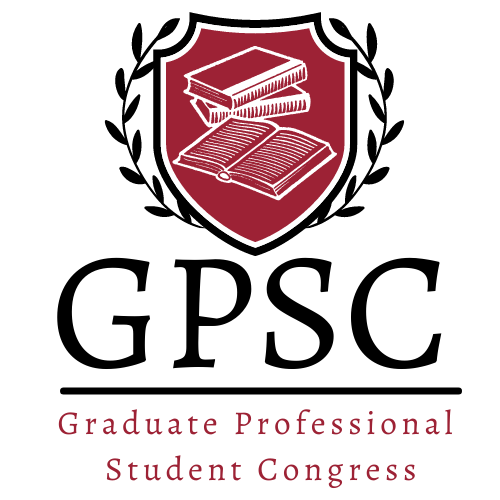 The Graduate Professional Student Congress logo in red and black.